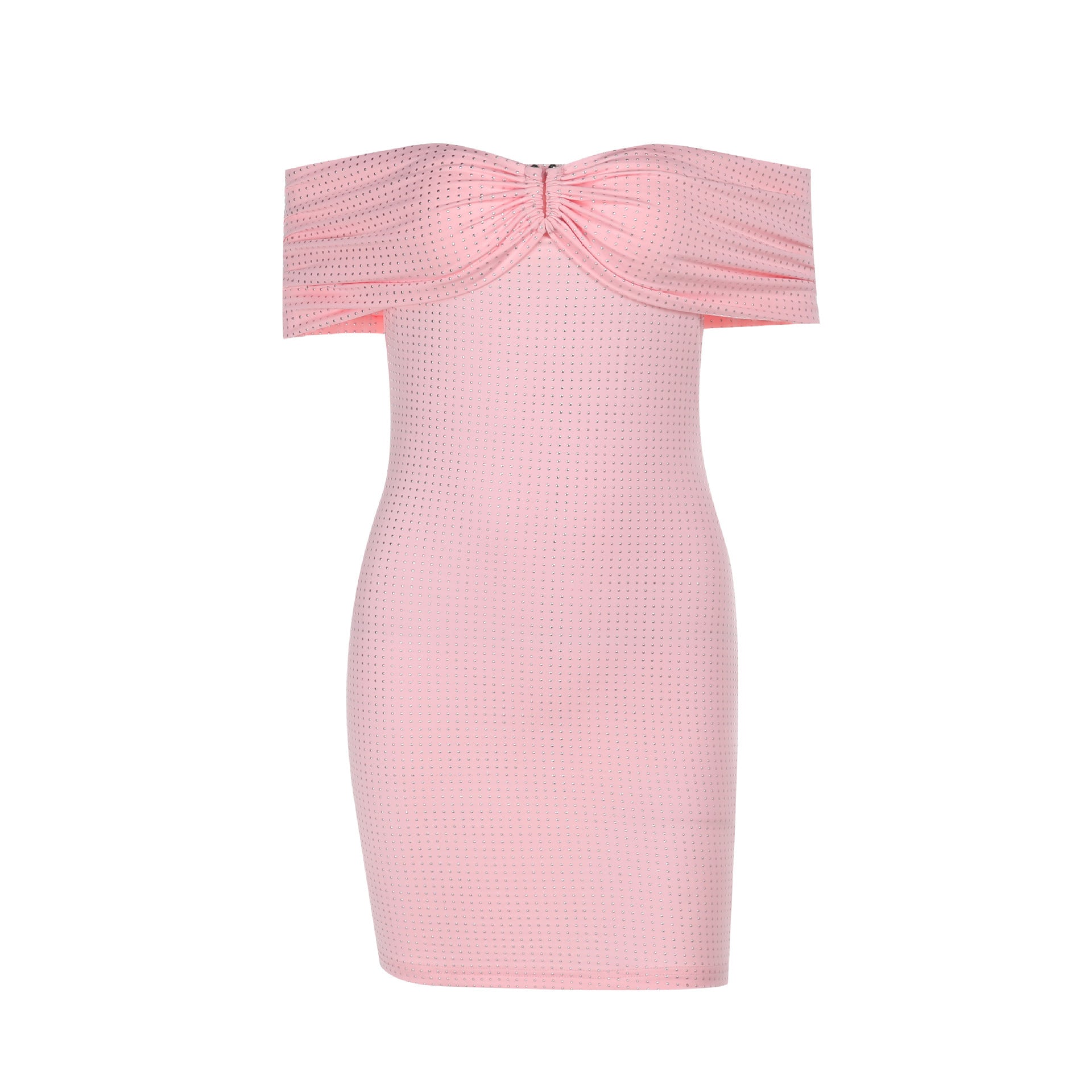 Kvinnors Glittrig Klänning Off-Shoulder Elastiskt Tyg Miniklänning 6