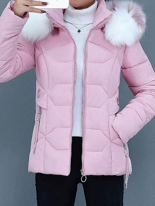 Damjacka Quiltad med Huv och PÀlskrage i Högkvalitativ Polyester-1