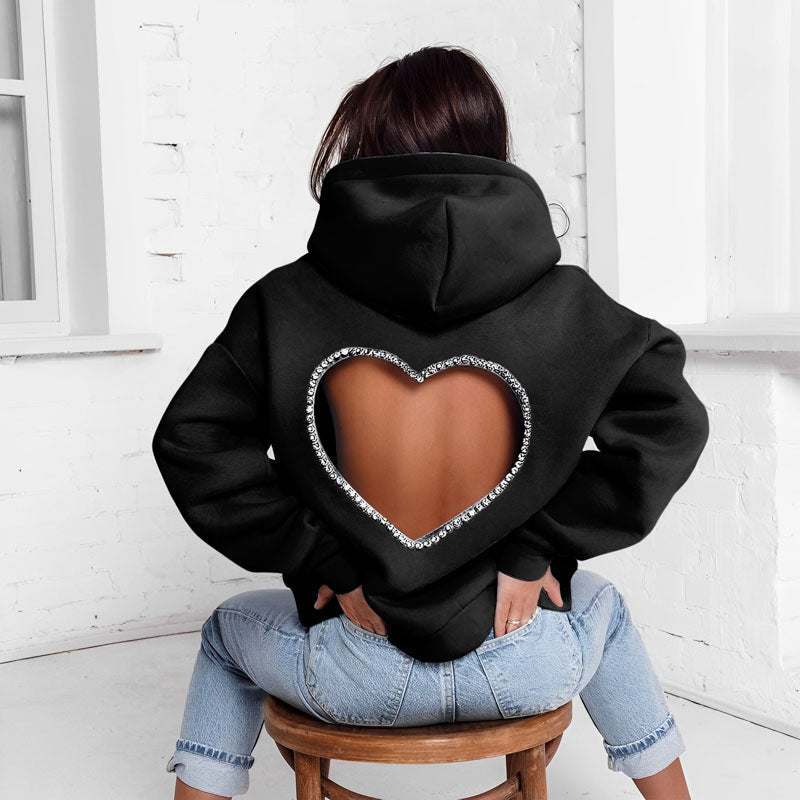 Variant image for Lång Hoodie Dam Mjuk Fleece Avslappnad Stil-11
