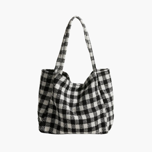 Dam Axelväska Rutigt Designad Polyester Rymlig 1