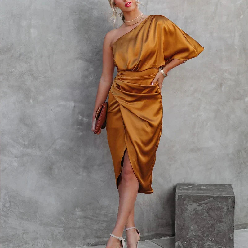 Dam Kort Klänning Elegant Högkvalitativt Tyg 3