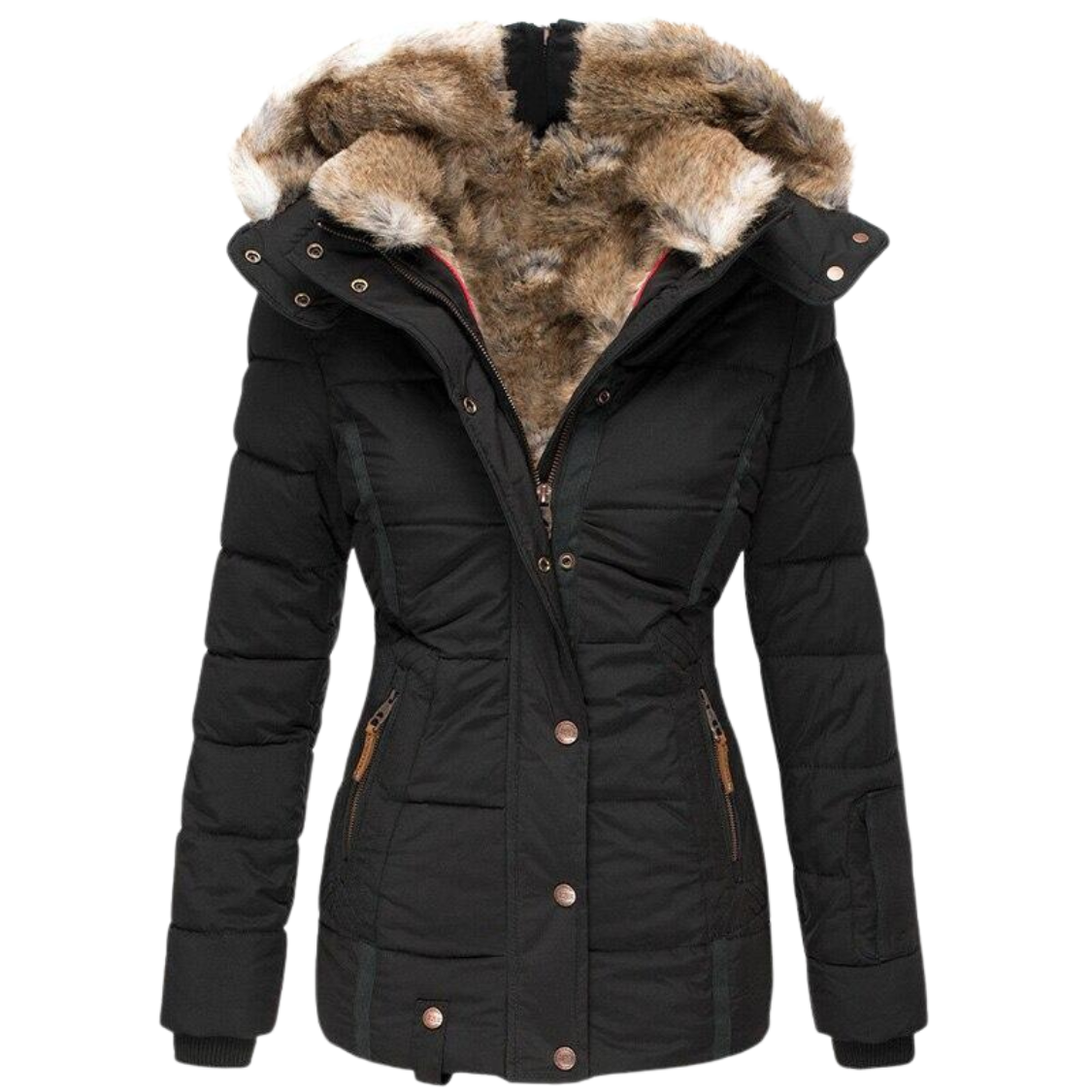 Variant image for Kvinnors Lång Vinterjacka Trendig Polyester-1