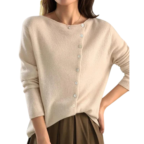 Stickad Dam Tröja i Polyester med Tidlös Stil – Perfekt Passform för Höst och Vinter, Enfärgad Design 8