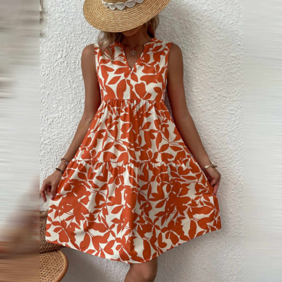 Dam Sommarklänning Boho Av Polyester för Midsommar och Strand-4