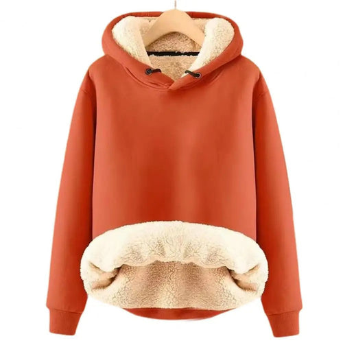 Kvinnors Hoodie Avslappnad Fleece Varm med Justerbar Huva-1