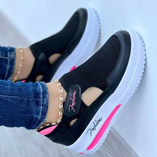 Kvinnors Sneakers PlatÄ Andningsbart Mesh med Halkfri EVA-Sula-1