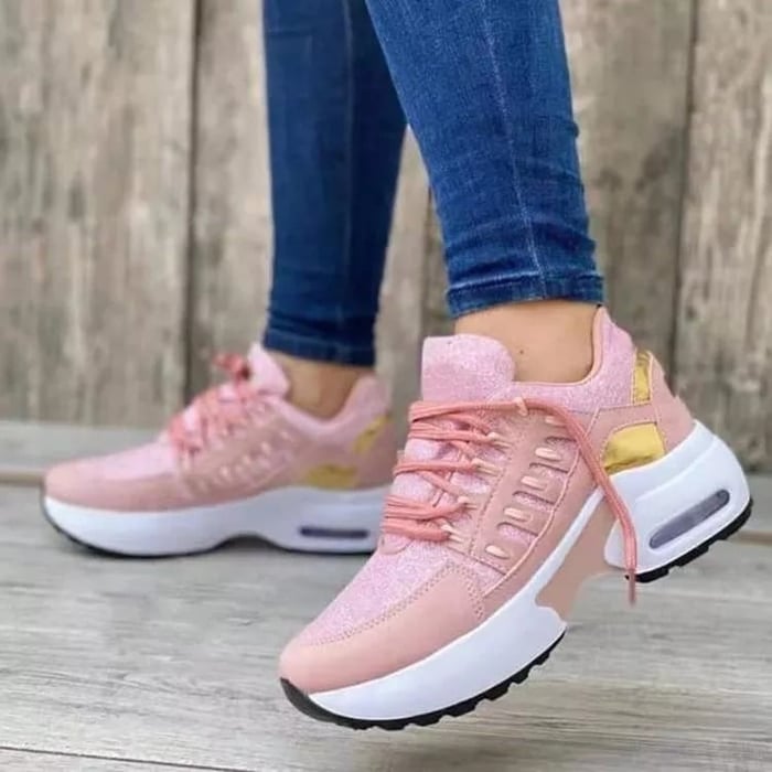 Kvinnors Sneakers Ergonomisk Design PU Material-4