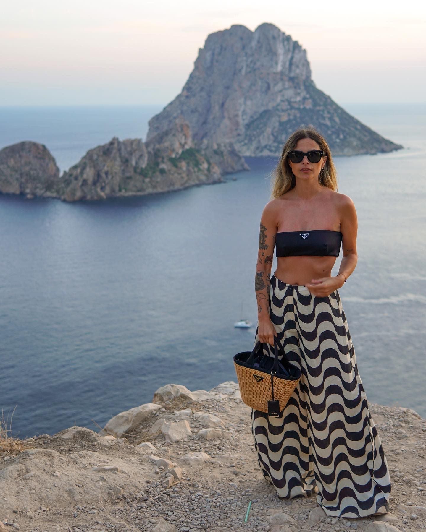 Snygga Byxor Dam Copa Mönster Lätt Linne med Breda Ben-3