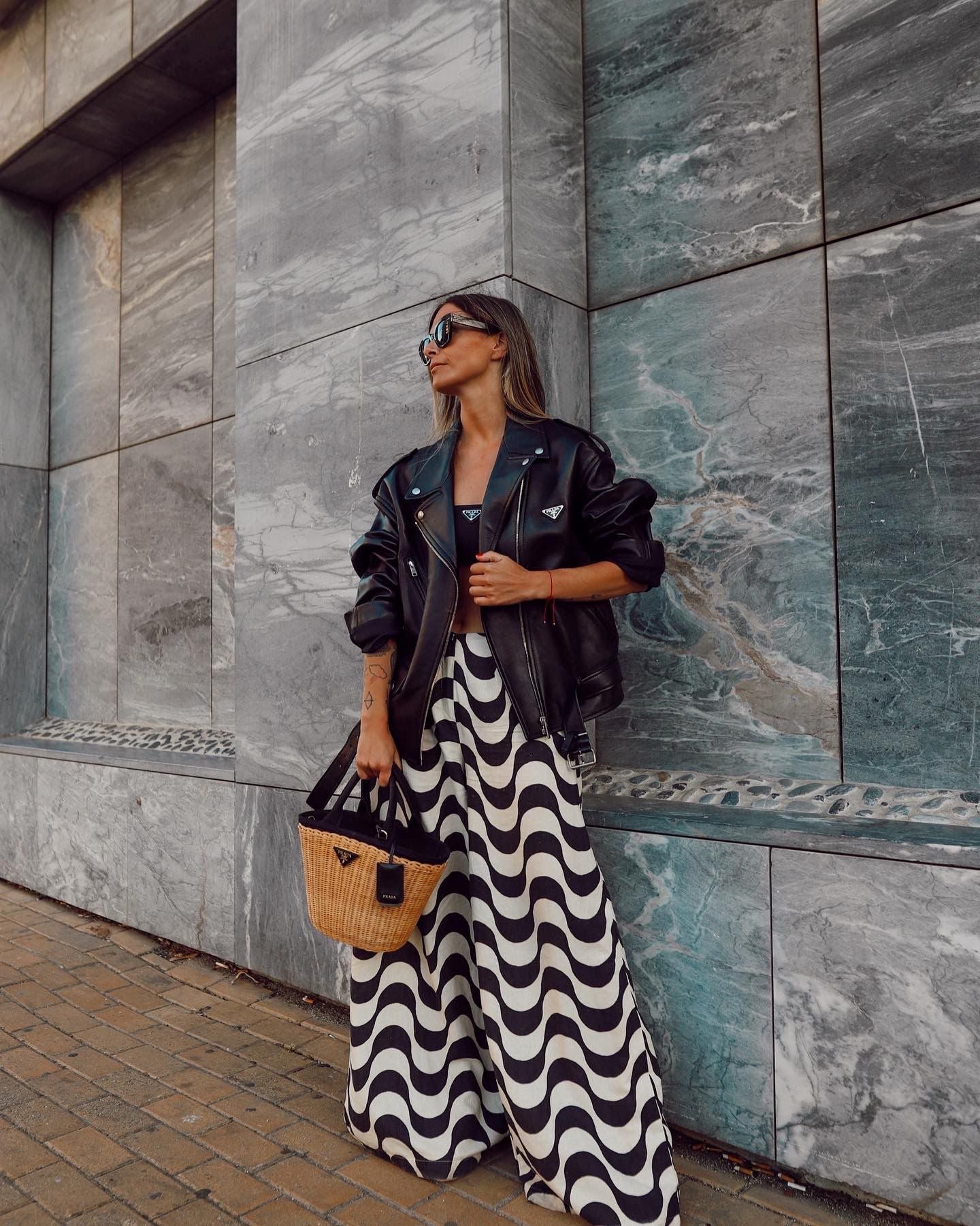 Snygga Byxor Dam Copa Mönster Lätt Linne med Breda Ben-1