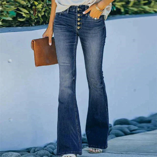 Variant image for Dam Jeans Med Hög Midja Vintage Denim-6