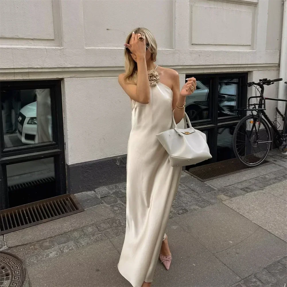 Vit Dam Blus Satinstruktur Normal Passform 2