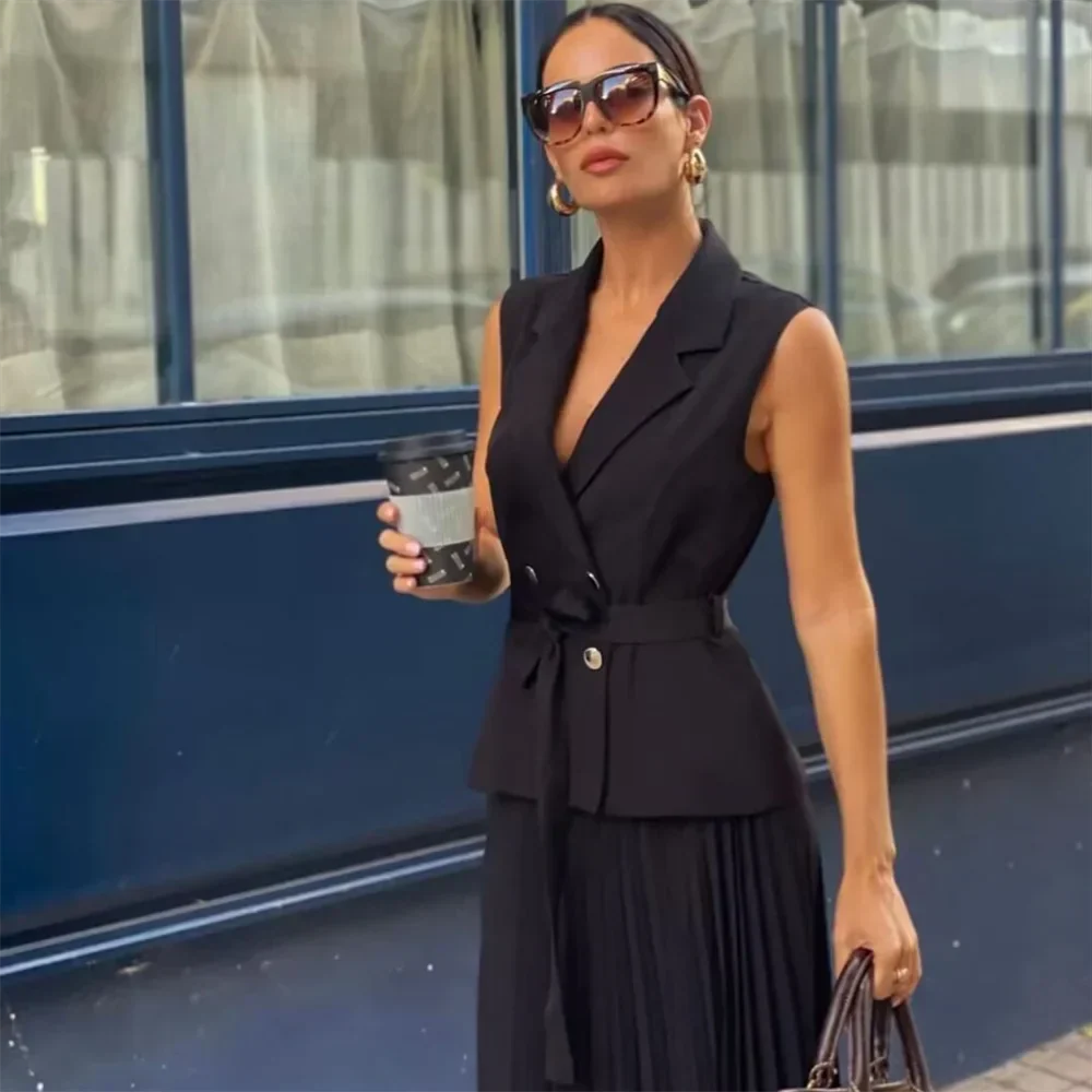 Dam Slim Fit Topp Veckad V-ringning Polyester för Fest och Vardag 4