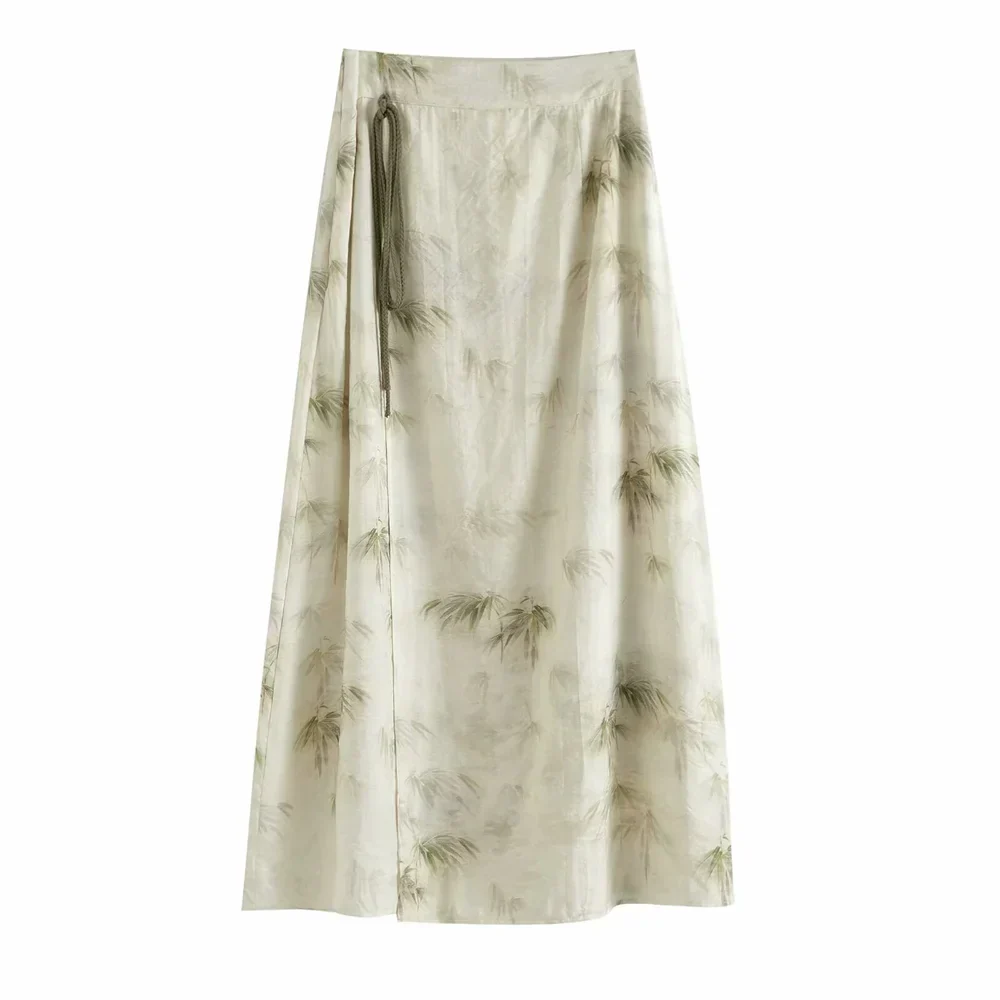 Tvådelat Set Dam Sommartryck Polyester Topp och Byxor 4