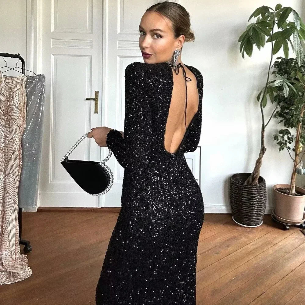 Dam Festtoppar Snäv Passform Polyester med Cirkulär Halsringning 4