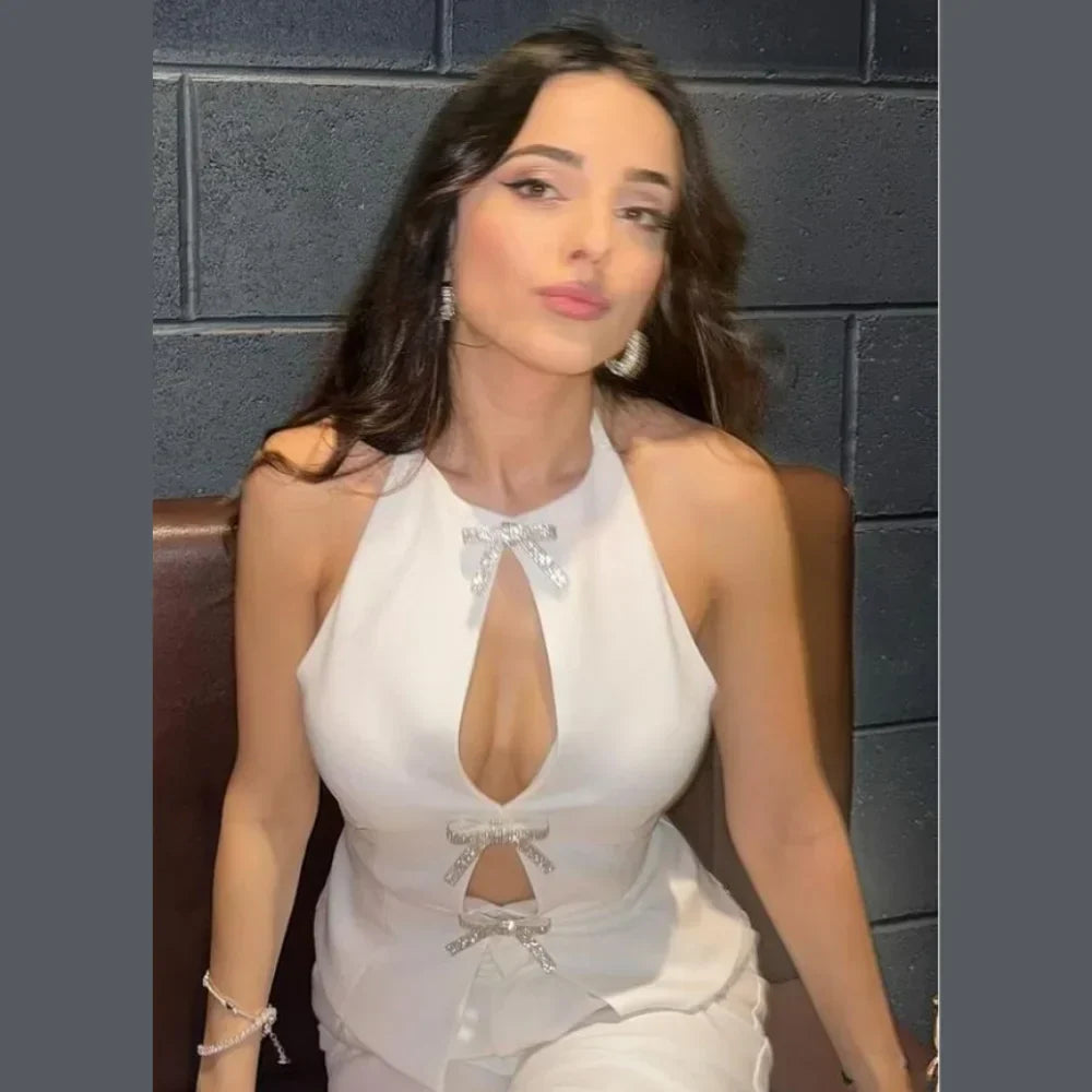 Paljett Topp Dam med Snäv Passform och Loopdetalj – Festtopp för Elegant Utstrålning 2