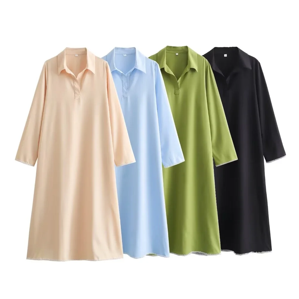 Långklänning Dam Lös Passform Polyester för Fest och Avslappnade Tillfällen-6