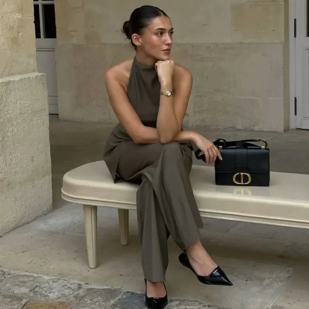 Dam Top och Långa Byxor i Polyester för Sommarträningskläder-6