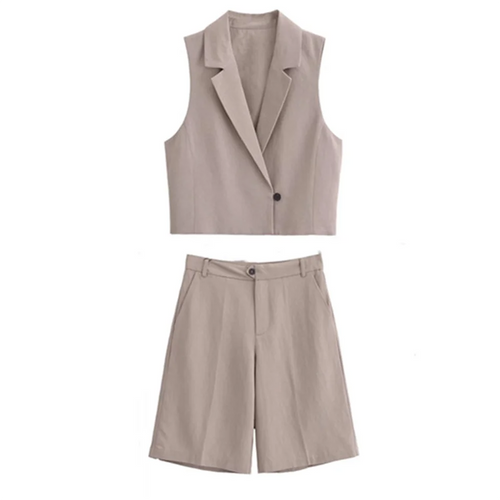 Dam Set med Väst och Byxor Polyester Normal Passform-1