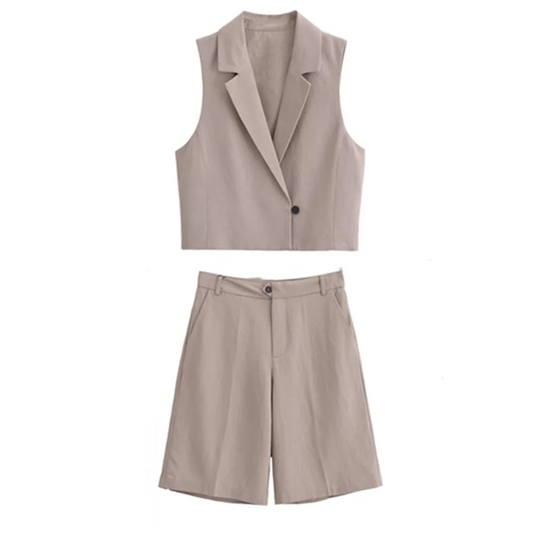 Dam Set med Väst och Byxor Polyester Normal Passform-1