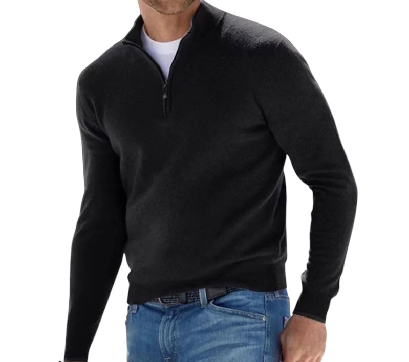 Variant image for Herr Tröja Halv Zip Bomullsmix Elegant Komfortabel-7