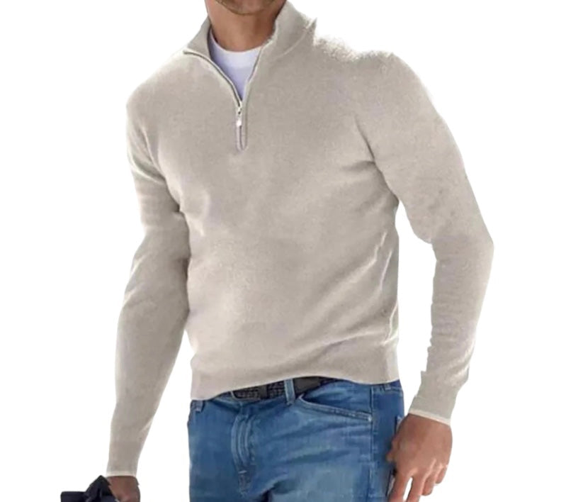 Variant image for Herr Tröja Halv Zip Bomullsmix Elegant Komfortabel-25