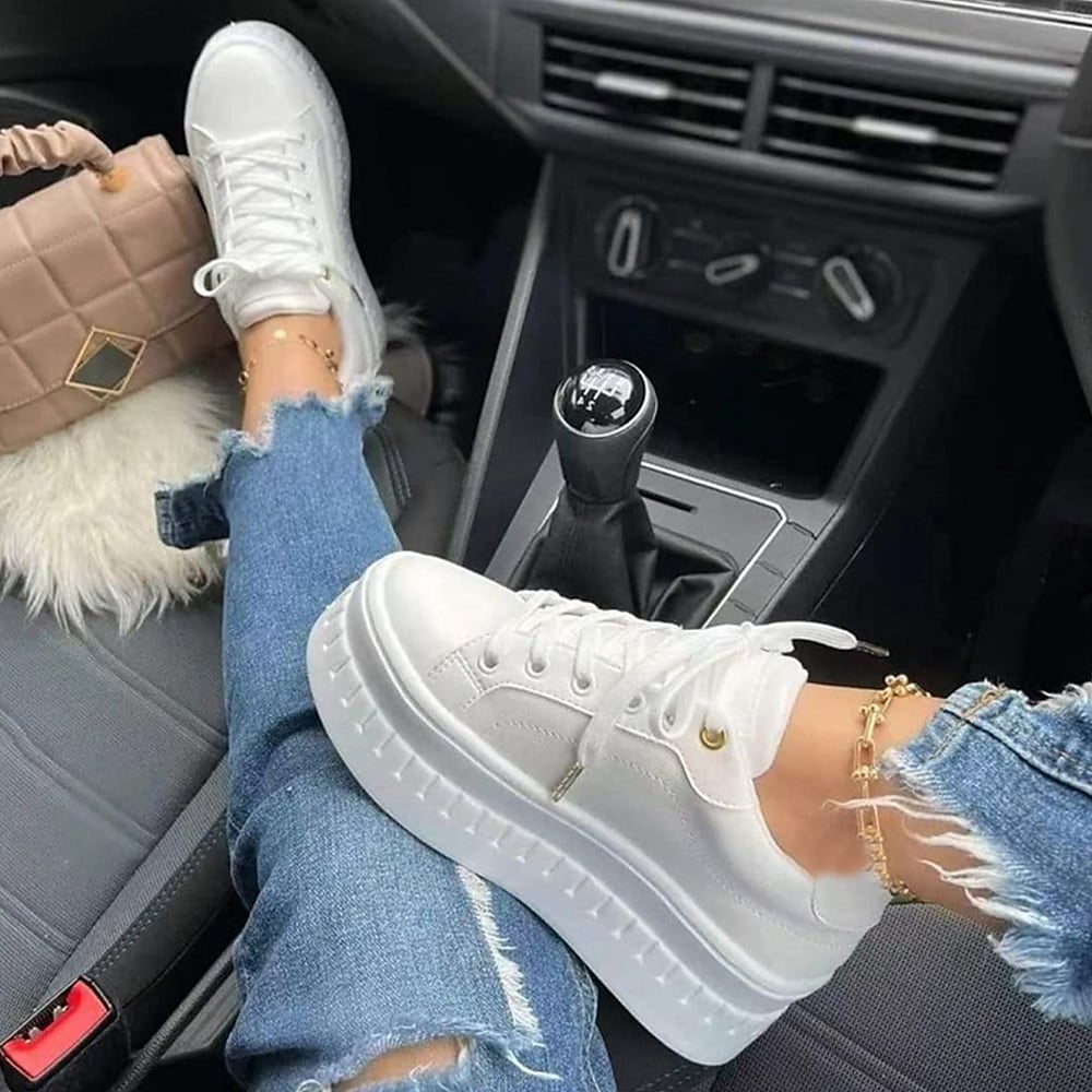 Kvinnors Sneakers Tjock Sula Andningsbart Tyg 2