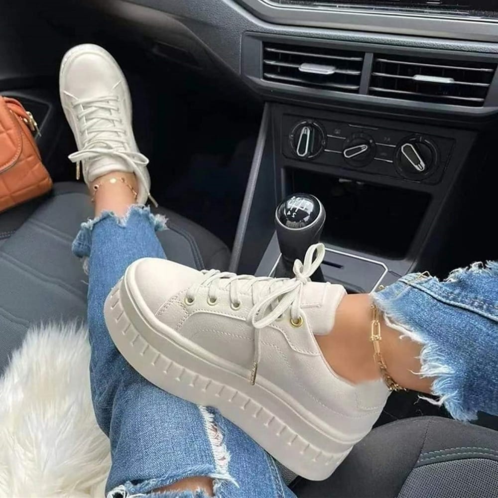 Kvinnors Sneakers Tjock Sula Andningsbart Tyg 3