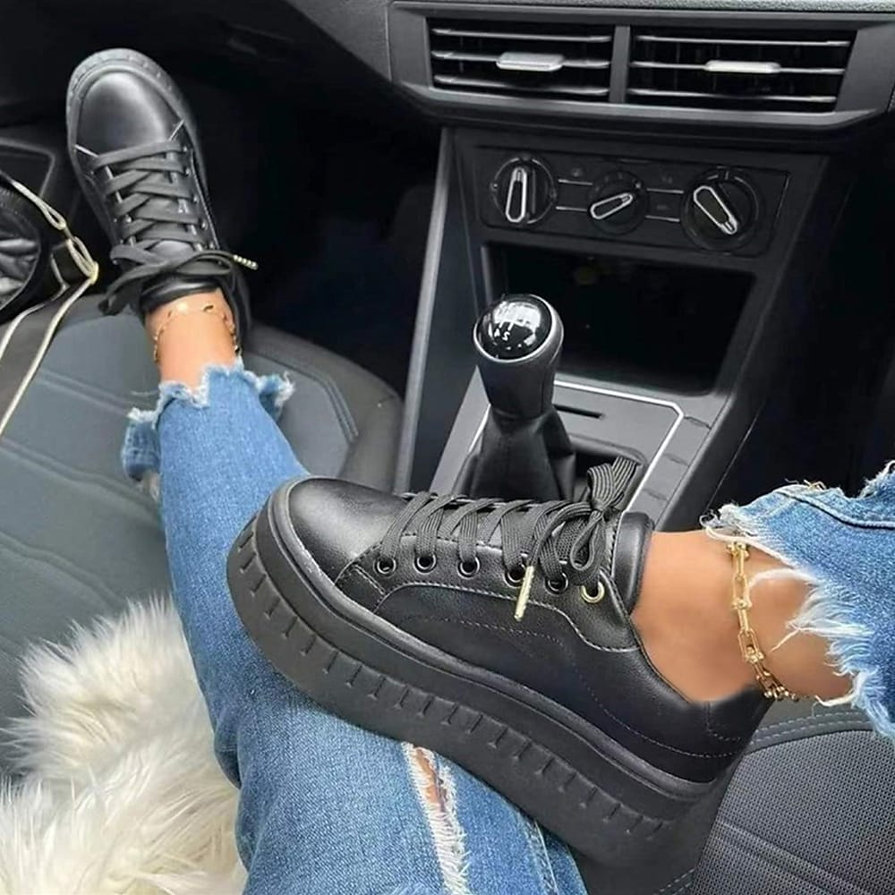 Kvinnors Sneakers Tjock Sula Andningsbart Tyg 5
