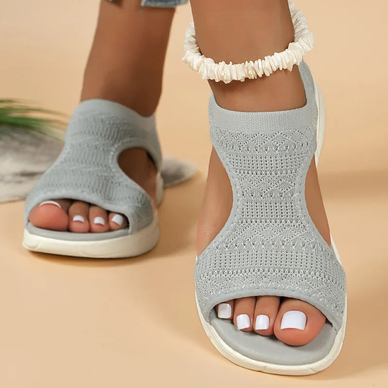 Dam Sandaler Öppen Tå Mesh Sommar för Komfort och Stil-2