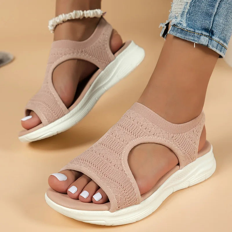 Dam Sandaler Öppen Tå Mesh Sommar för Komfort och Stil-4