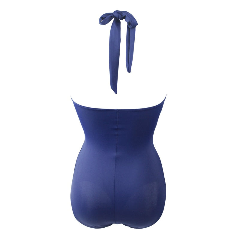 Baddräkt Dam Randig med Knapp Polyester 3