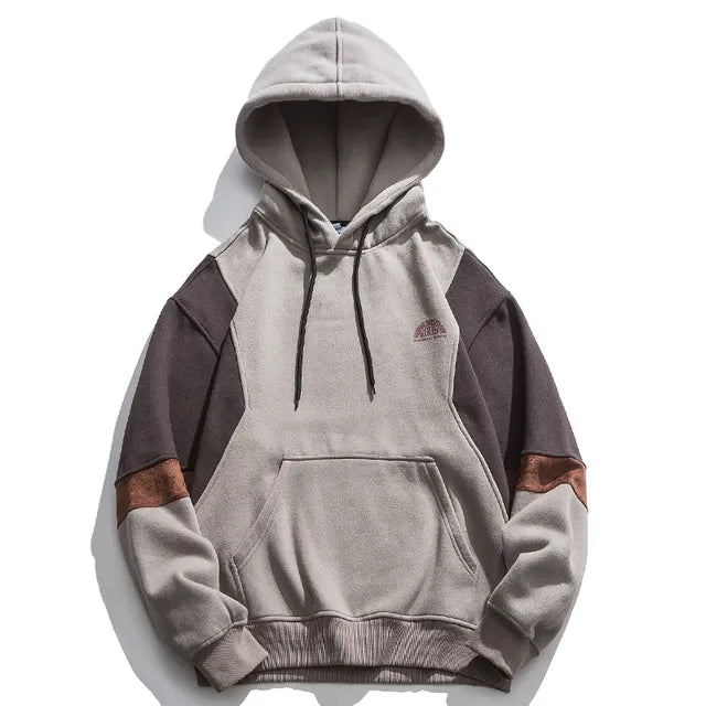 Dam Hoodie Avslappnad Mjuk Material Med Kontrastärmar-2