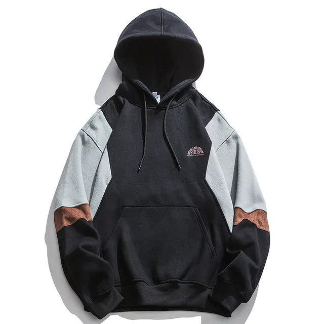 Dam Hoodie Avslappnad Mjuk Material Med Kontrastärmar-3