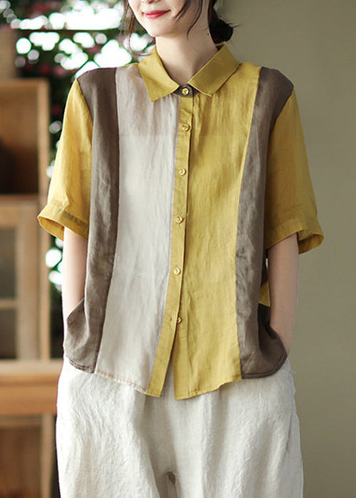 Dam Skjorta Trendig Design Bomull Elegant Normal Passform-1