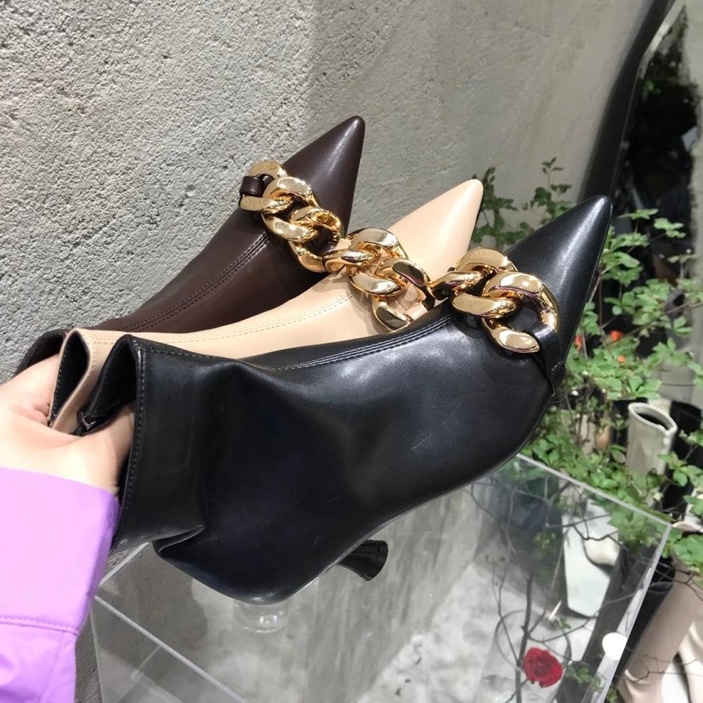 Dam Chelsea Boots Kedjedetalj PU Gummi-4