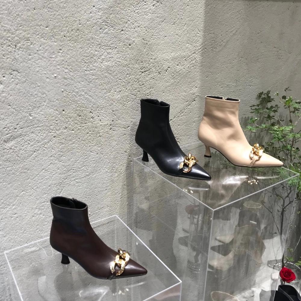 Dam Chelsea Boots Kedjedetalj PU Gummi-5