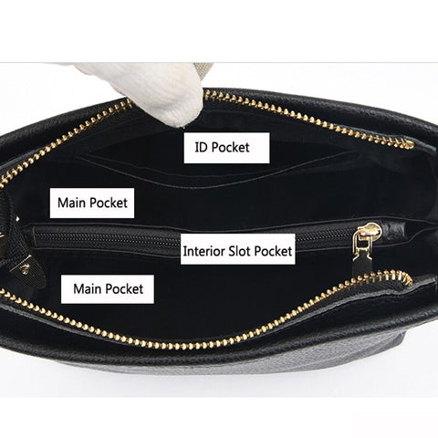 Dam Axelväska Minimalistisk Justerbar Läder-3