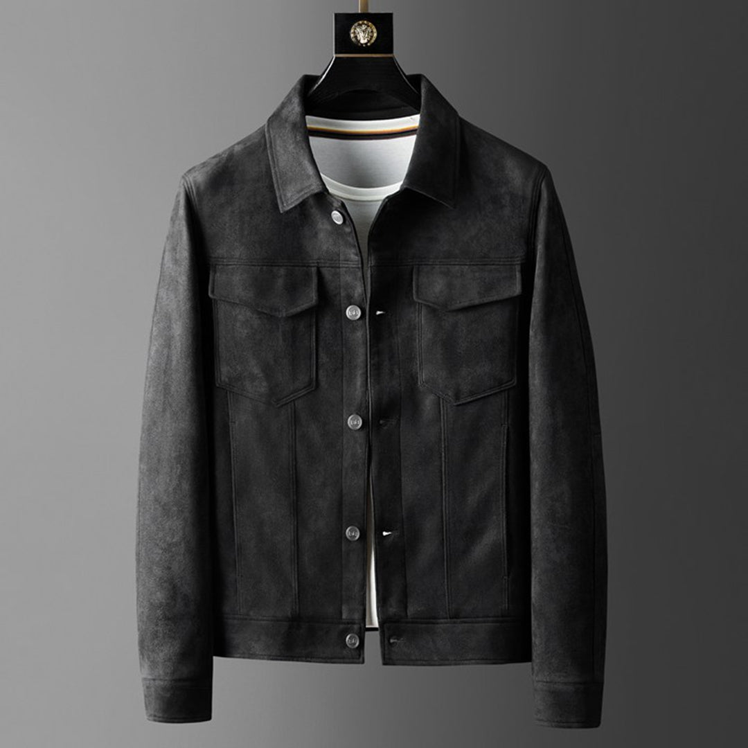 Herrjacka Läder Handgjord Elegant Design Hållbarhet 9