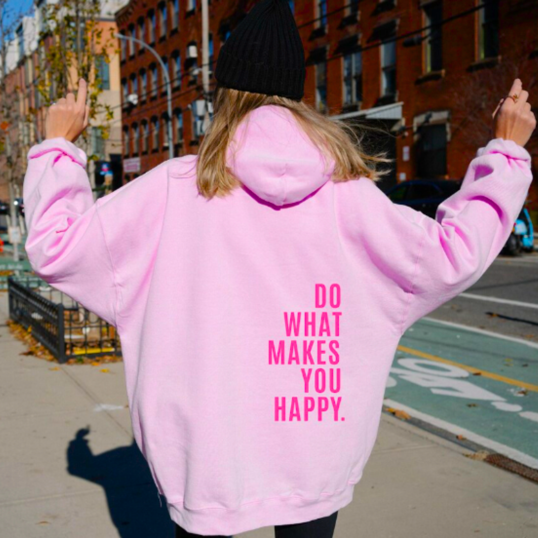 Damen Hoodie in Pastellrosa mit Motivdruck – Bequemer Kapuzenpullover aus Baumwollmischung für Sport und Alltag 3
