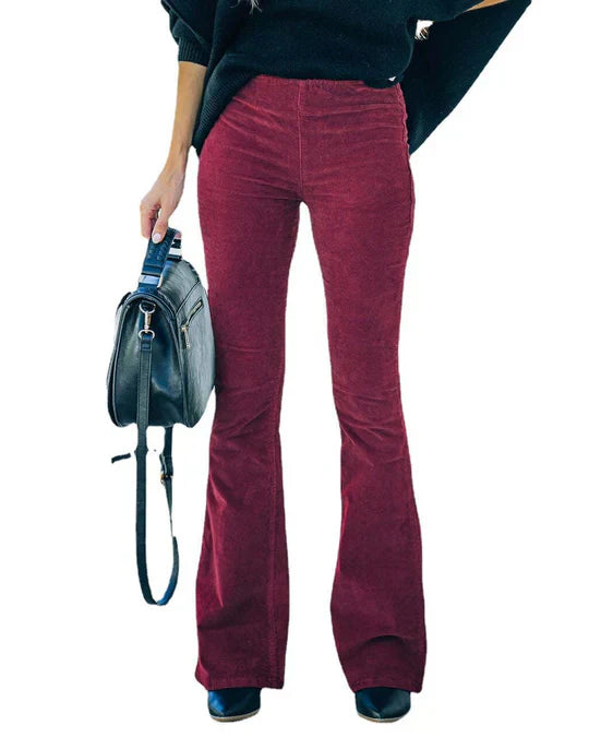 Kvinnors Byxor med Slag Elegant Polyester Viskos Elastan-5