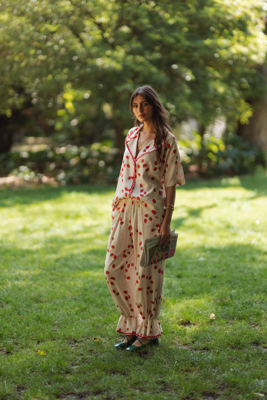 Dam Byxor Med ResÄr I Midjan Fritidsstil Viskos Och Linne 1