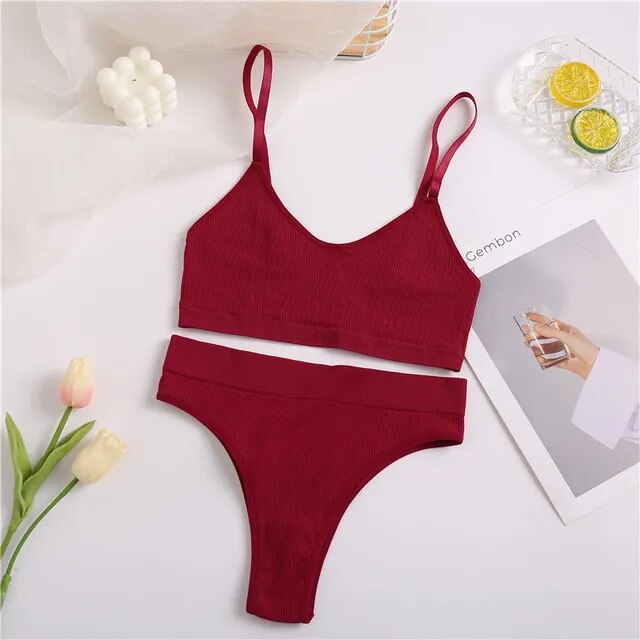 Damunderkläder Set Sömlösa Hög Midja Mjuk Nylon-3