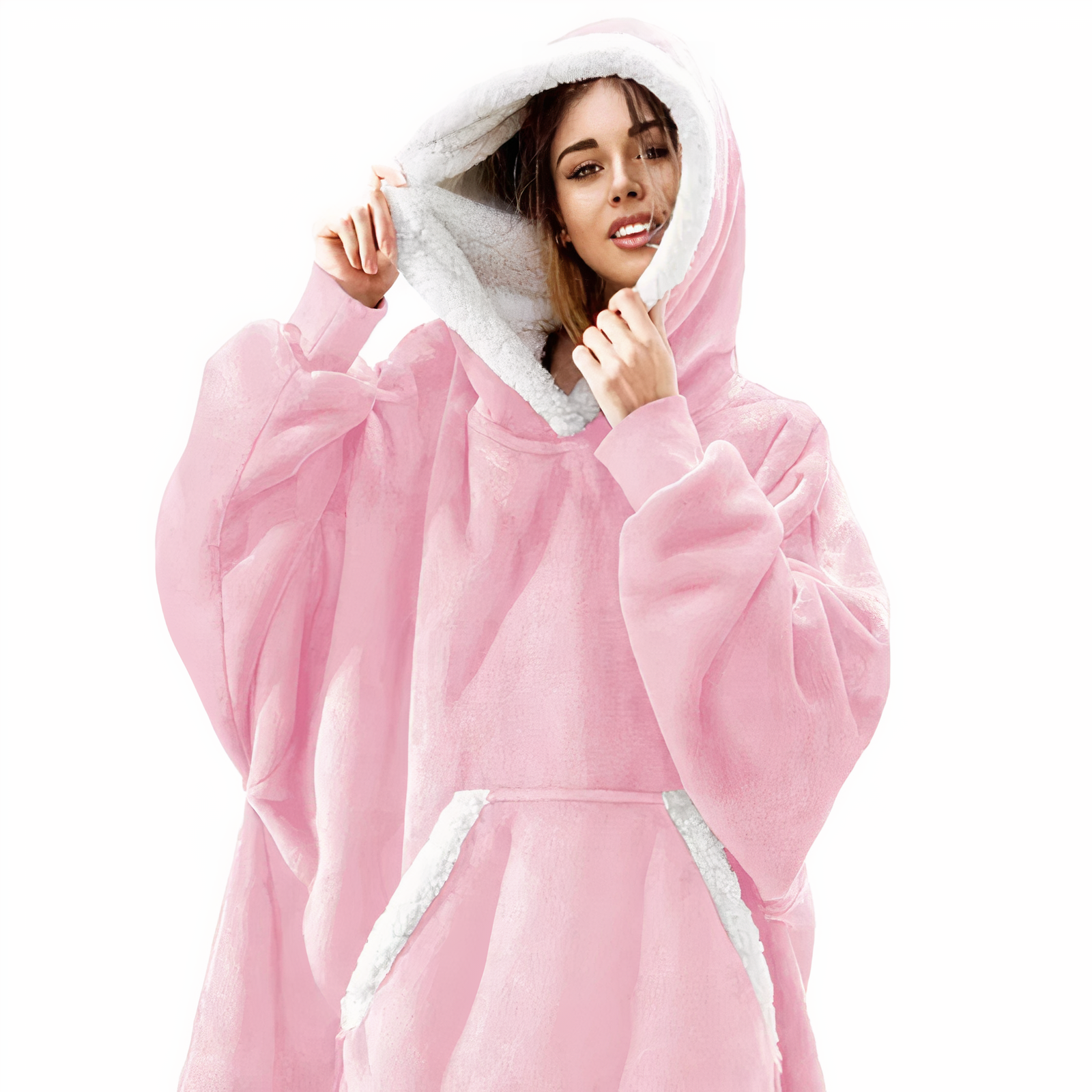 Dam Hoodie Takhuva Mjuk Ull Med Fickor-3