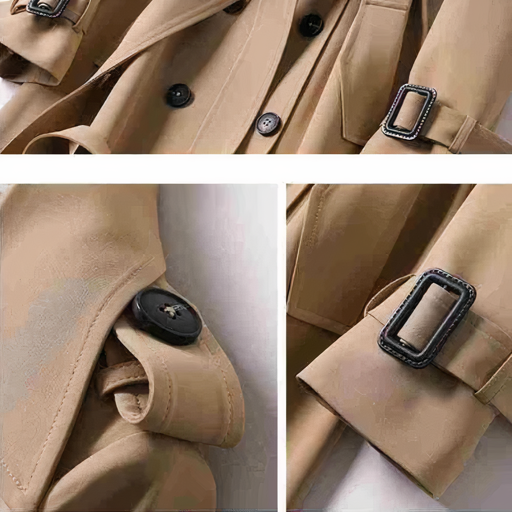 Dam Kappa Klassisk Trench Coat Mjuk Tyg 3
