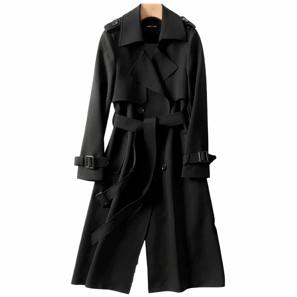 Dam Kappa Klassisk Trench Coat Mjuk Tyg 5