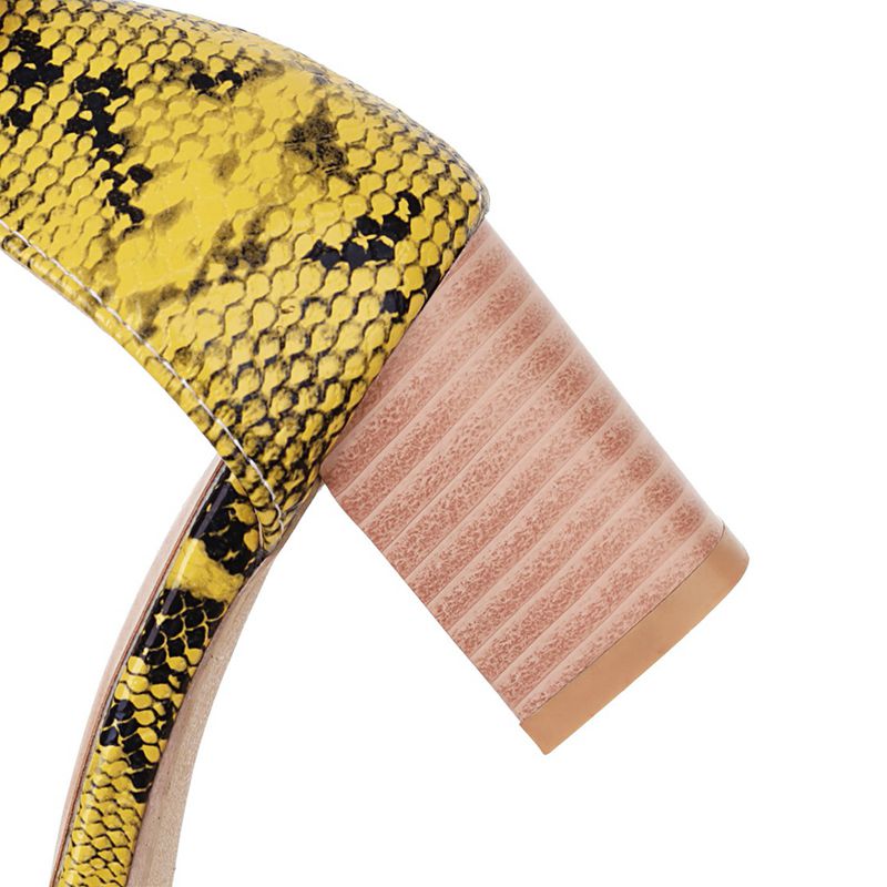 Dam Sandaler T-Strap Fyrkantiga Blockklackar i Plast och Gummi-2
