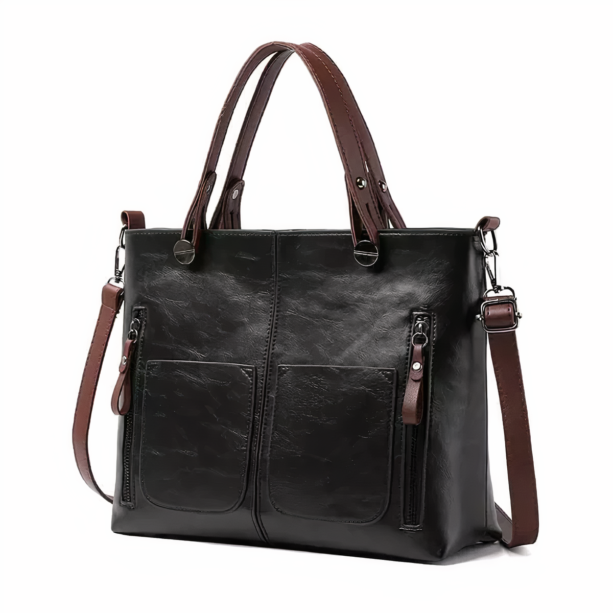 Damväska Vintage Stil PU-Läder Axelväska-4
