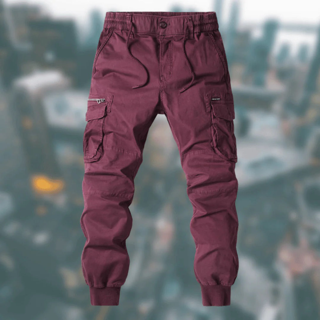 Herr Cargo Byxor med Flera Fickor och Hållbart Material – Modern och Bekväm Silhuett 14