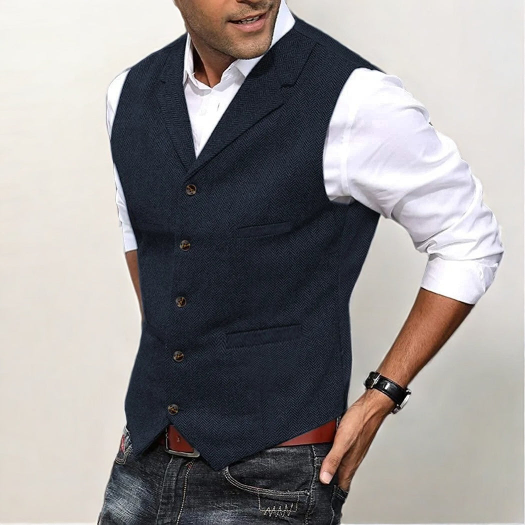 Variant image for Herrklassisk Väst Högkvalitativ Bomull Elegant Design-1