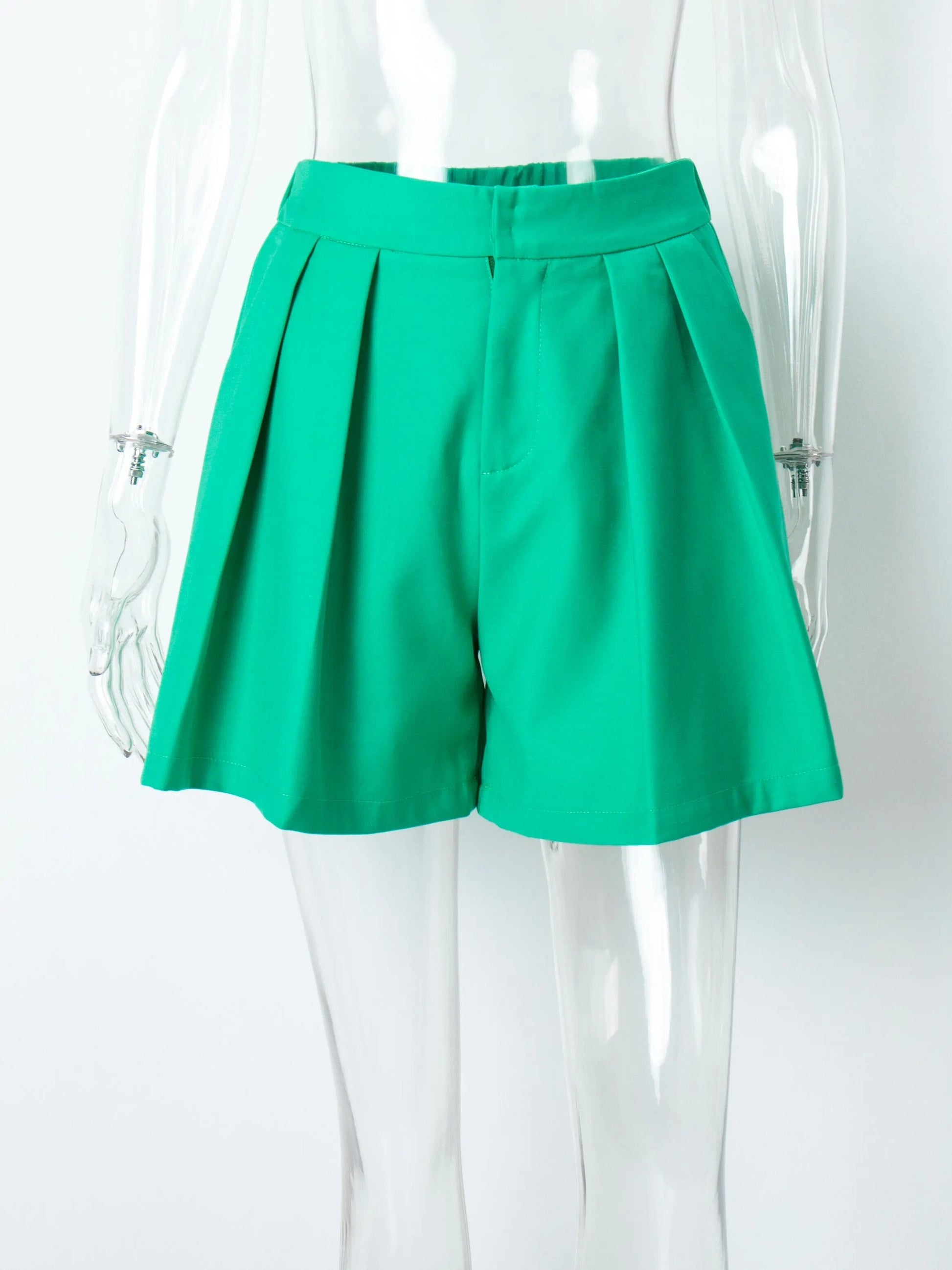 Dam Shorts Set Hög Midja Bomullsblandning-1